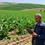 **Prompt 1: The Modern Turkish Farmer and Integrated Technology**
    "A proud, experienced Turkish farmer, perhaps in their 50s or 60s, stands in a vast, vibrant green field of crops under a warm, sunny Anatolian sky. They are holding a modern tablet that displays real-time agricultural data. In the background, a sleek, advanced agricultural drone is actively flying over the fields, surveying. Subtle sensors are visible amidst the healthy plants, indicating precision farming. The scene should seamlessly blend traditional Turkish rural elements, like rolling hills or a distant, charming stone farmhouse, with cutting-edge technology, symbolizing the transformation and prosperity of agriculture in Turkey. The overall mood is hopeful, efficient, and deeply connected to the land. Focus on the integration of human wisdom with smart technology."