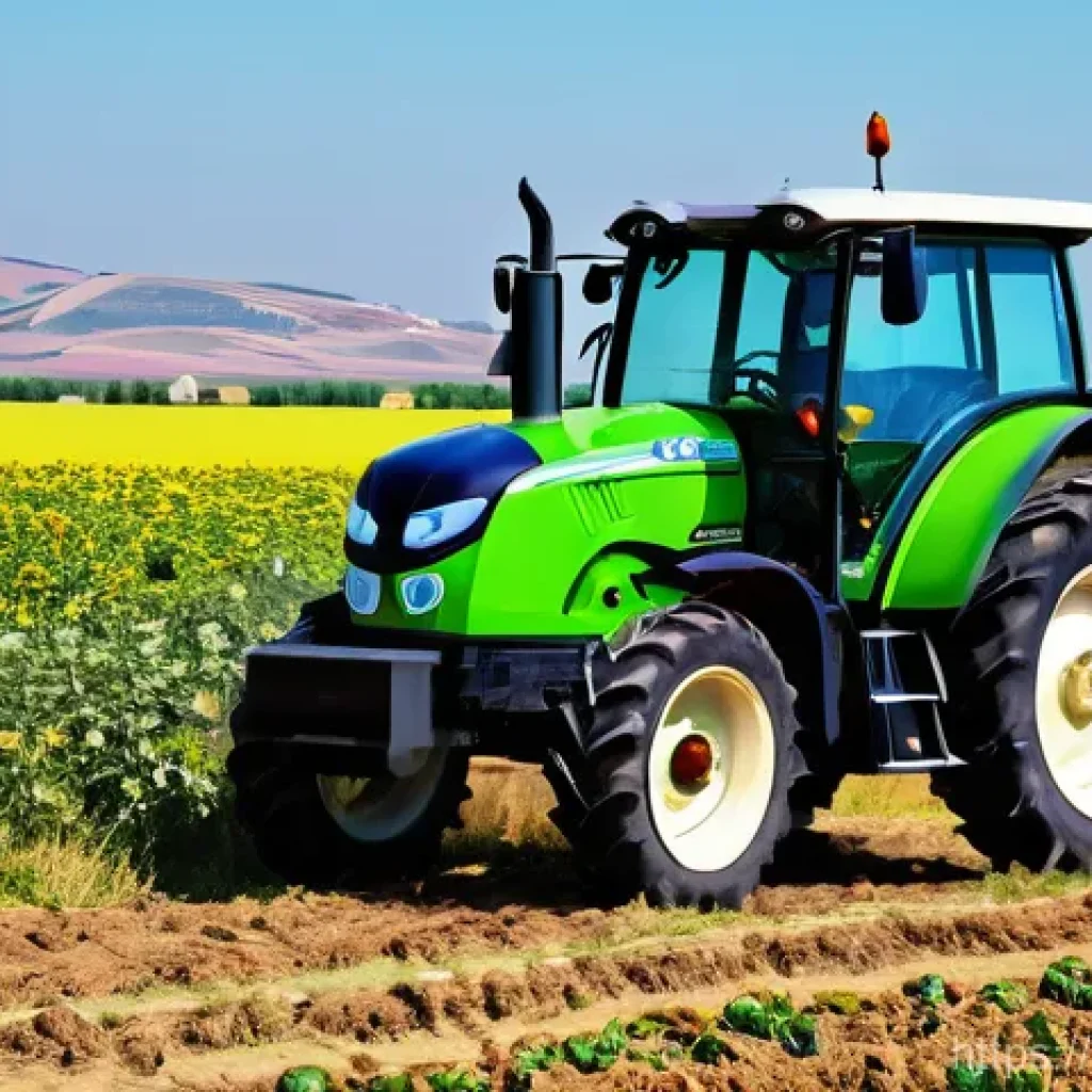 농업 전기자동차 - **Prompt 1: A Serene Turkish Electric Tractor in the Field**
A wide shot of a futuristic, clean,...