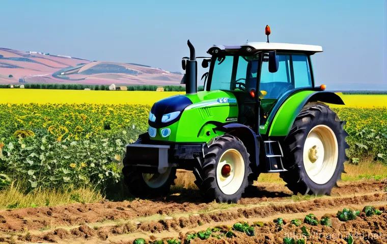 농업 전기자동차 - **Prompt 1: A Serene Turkish Electric Tractor in the Field**
A wide shot of a futuristic, clean,...